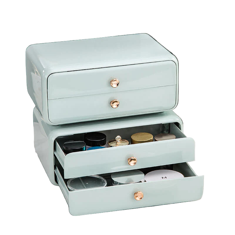 علبة تخزين مستحضرات تجميل متعددة المهام مع فواصل