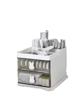 منظّم مكتب أكريليك شفاف مع أدراج للتخزين